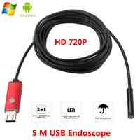 1M 2M 5M 10M USB Android Endoscope Camera 8mm Flexible Snake Inspection Camera HD 720P for Android Smartphone PC