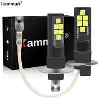 KAMMURI H1 H3 LED Bulb Super Bright 12SMD Car led fog lights lamp cars daytime running light DRL Lamp White Amber LED 12V 24V