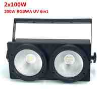 2x100W Led COB Par Lights 200W Led audience blinder lights RGBWA UV 6IN1 warm white cool white Led Strobe wash disco dj light