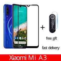 fast delivery 2-in-1 Xiaomi Mi A3 Camera Glass Film Xiaomi MIA3 Tempered Glass Full Case Cover for xiaomi mi a3 screen protector