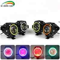 Motorcycle led Headlights Auxiliary lamp Moto U7 led Motorbike Driving Spotlight 2pcs 3000LM 12V 125W 6000k motorcycle led light