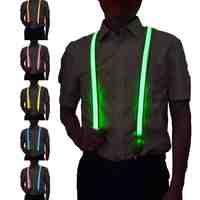 Casual Led Illuminated Suspenders Men Women Christmas Straps Three Clips Two Type Led Illuminated Hanging Sling