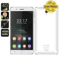 OUKITEL K4000 5 Inch Smartphone - 4G, MTK6735P Quad Core CPU, 2.5D Screen, Tempered Glass, Android 5.1 (White)