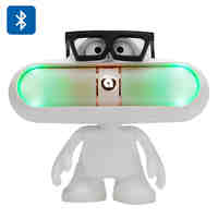 Dude Doll Bluetooth Speaker + LED Light - 2x 3W Speakers, Bluetooth 2.1, LED Light, 2000mAh, Hands Sree,  Micro SD Card (White)