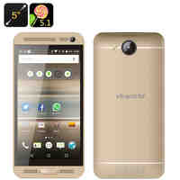 VKworld VK800X Android Smartphone - Quad Core CPU, Android 5.1, 5 Inch Display, Dual SIM, Smart Wake, 2000mAh (Gold)