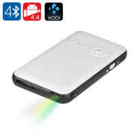 Android 4.4 Mini DLP Projector - 100 Lumen, 2000:1 Contrast Ratio, Quad Core CPU, Wi-Fi, Bluetooth, Kodi