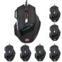 JWFY Seven Buttons USB Wired Gaming Mouse with LED