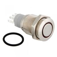 12V Red LED Metal Switch Push Button Latching Momentary 16mm