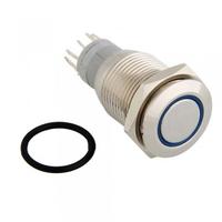 12V Blue LED Metal Switch Push Button Latching Momentary 16mm