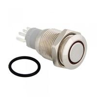 12V White LED Metal Switch Push Button Latching Momentary 16mm