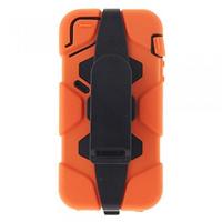 iPhone 5S Case Waterproof Tough Defender Series Rugged Impact Full Body Case with Detachable Clip for iPhone 5/5S (Assorted Colors)(Orange)