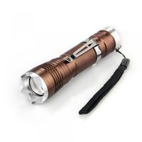 Brass CREE XML-T6 LED Flashlight 1600LM for Fishing Hiking