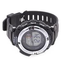 Men LED Digital Wrist Watch Calendar Timer Plastic Band Sport