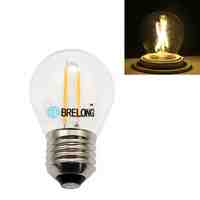 BRELONG E27 2W 2 LED 180LM 3000-3500K Warm White Light Ball Bulbs LED Filament Light (AC220V)