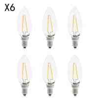 BRELONG E14 2W 2 LED 360LM 6000-6500K/3000-3500K White/Warm White Light LED Filament Candle Bulb Light (6PCS AC220V)