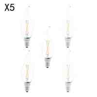 BRELONG E14 2W 2 LED 360LM 6000-6500K/3000-3500K White/Warm White Light LED Filament Candle Bulb Light (5PCS AC220V)