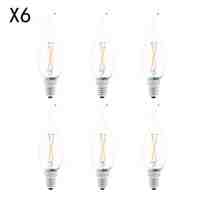 BRELONG E14 2W 2 LED 360LM 6000-6500K/3000-3500K White/Warm White Light LED Filament Candle Bulb Light (6PCS AC220V)