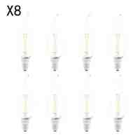 BRELONG E14 2W 2 LED 360LM 6000-6500K/3000-3500K White/Warm White Light LED Filament Candle Bulb Light (8PCS AC220V)