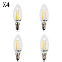 BRELONG E14 4W 4 LED 360LM 6000-6500K/3000-3500K White/Warm White Light LED Filament Candle Bulb Light (4PCS AC220V)