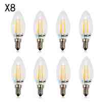 BRELONG E14 4W 4 LED 360LM 6000-6500K/3000-3500K White/Warm White Light LED Filament Candle Bulb Light (8PCS AC220V)