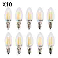 BRELONG E14 4W 4 LED 360LM 6000-6500K/3000-3500K White/Warm White Light LED Filament Candle Bulb Light (10PCS AC220V)