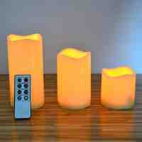 3PCS Candles Flameless LED Ivory Color with Remote Control