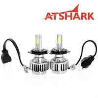 Atshark 72W 6400LM H4 LED Headlight Kit COB LED - Replaces Halogen & HID-2 Pack