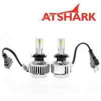 Atshark 72W 6400LM H7 LED Headlight Kit COB LED - Replaces Halogen & HID-2 Pack