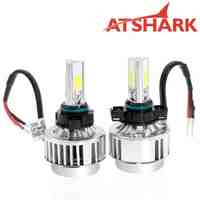 Atshark 72W 6400LM H16 LED Headlight Kit COB LED - Replaces Halogen & HID-2 Pack