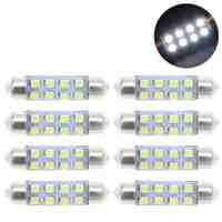 Atshark 8PCS 41mm 8 LED 3528SMD Festoon Dome Light LED Bulbs White DC 12V