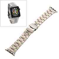 Luxury Silver Staniless Steel strap watch + adapter for 38mm Apple Watch iWatch