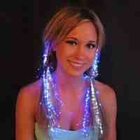 LED Fiber Optic Light-Up Hair Barrette - Rainbow