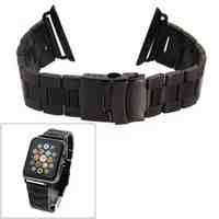 Luxury Black Staniless Steel strap watch + adapter for 38mm Apple Watch iWatch