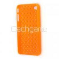 Protective Back Cover Case for iPhone 4G Lattice Star Orange  - Clearance