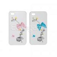 Protective Case Cover Lovers Bowknot Birdcage for iPhone 4(2pcs)