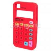 Calculator Design Protective Silicone Case Red for iPhone 4 Clearance