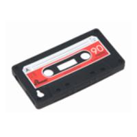 Retro Tape Protective Silicone Case Black for iPhone 4