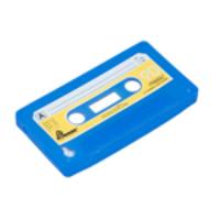 Retro Tape Protective Silicone Case Blue for iPhone 4