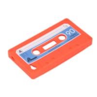 Retro Tape Protective Silicone Case Light Red for iPhone 4