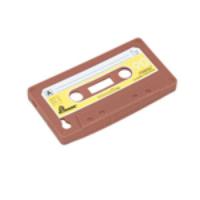 Retro Tape Protective Silicone Case Brown for iPhone 4