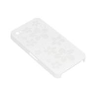 Protective Case Cover Engraving Flowers White for iPhone 4G - Clearanc