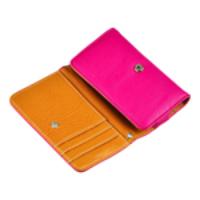 Leathery Protective Case Cover Wallet Purse Rose Red for iPhone 4G