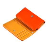 Leathery Protective Case Cover Wallet Purse Orange for iPhone 4G