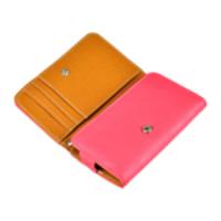 Leathery Protective Case Cover Wallet Purse Pink for iPhone 4G