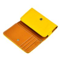 Leathery Protective Case Cover Wallet Purse Yellow for iPhone 4G