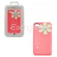 Pearl Flower Hard Case Skin Cover Peachy for iPhone 4S/4G