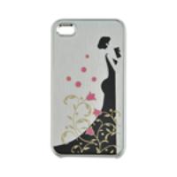 Brushed Protective Case Back Cover Graceful Lady Silver for iPhone 4S/