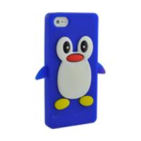 Silicone Case Cover Lovely Penguin Type for iPhone 5 Blue