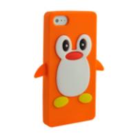 Silicone Case Cover Lovely Penguin Type for iPhone 5 Orange