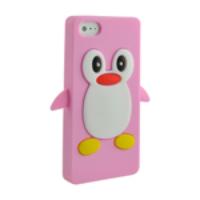 Silicone Case Cover Lovely Penguin Type for iPhone 5 Pink